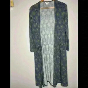 Lularoe Sarah Long Cardigan Duster Geometric Print XS